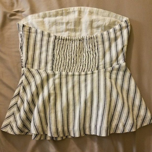 Tularosa Darby Stripe Strapless Linen Tube Top - Picture 4 of 8